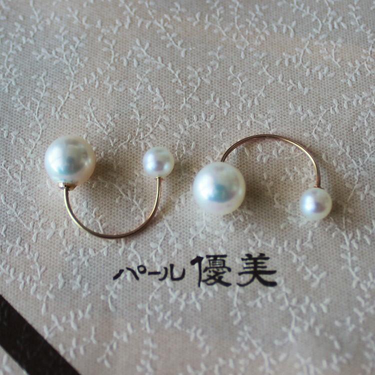 アコヤ真珠 フープピアス アコヤ ベビーパール K18 真珠 パール ピアス 