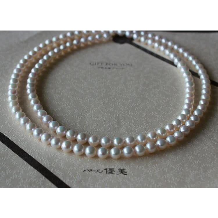アコヤ真珠 6.5-7mm 真珠 ネックレス 90cm ホワイトピンク K18 アコヤ真珠 6.5-7mm 真珠 ネックレス 90cm ホワイトピンク K18