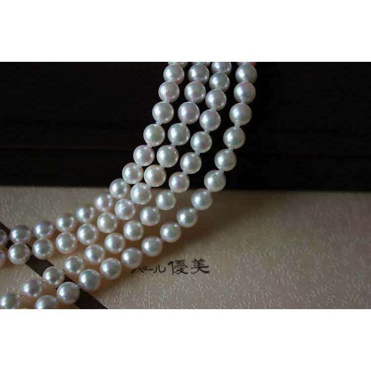 アコヤ真珠 6.5-7mm 真珠 ネックレス 90cm ホワイトピンク K18 アコヤ真珠 6.5-7mm 真珠 ネックレス 90cm ホワイトピンク K18