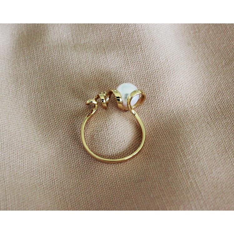 akoya 海水真珠 アコヤ真珠 真珠 7-7.5mm K18 リング LOVE リング DIA 