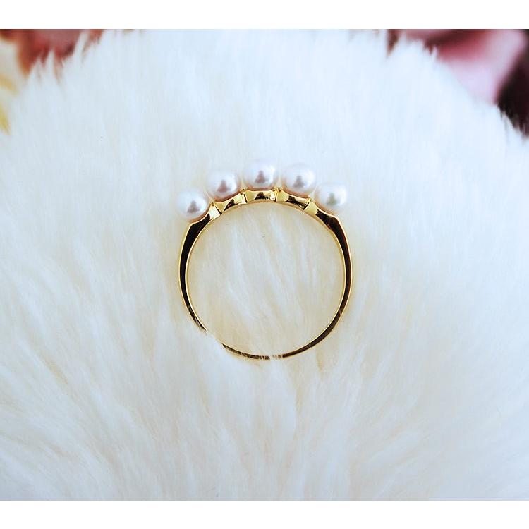 K18 数粒 あこや真珠 ベビーパール リング akoya ring : パール K18 数粒 あこや真珠 ベビーパール リング akoya ring : パール
