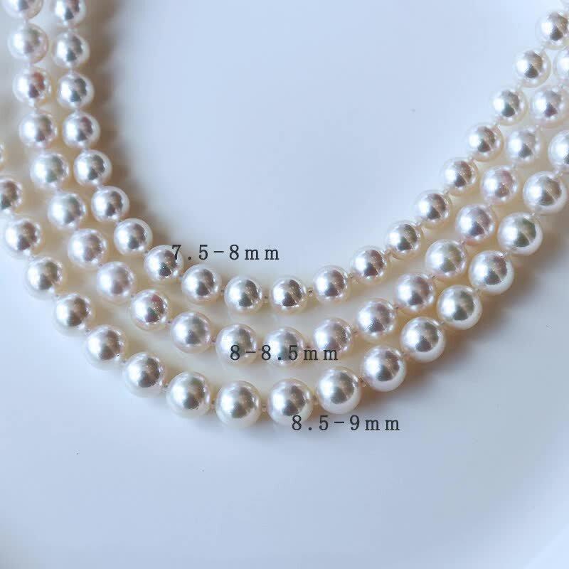 akoya 準花珠 アコヤ真珠 ネックレス 8.5-9.0mm 全長42cm 真珠品質保証