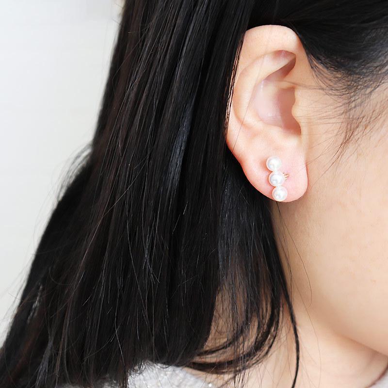 あこや真珠 ピアス K18YG 5-6mm 数粒ラインピアス : パール優美 - 通販