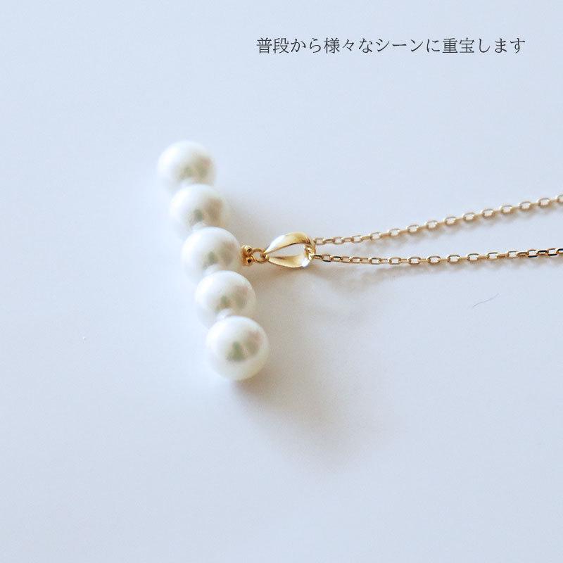 K18✨18金　パールネックレス　5粒　あこや真珠 6mm.jpg