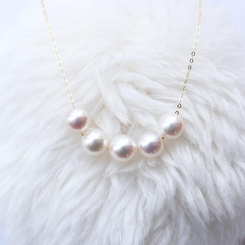 パール アコヤ真珠 ネックレス akoya K18 ベビーパールスルー