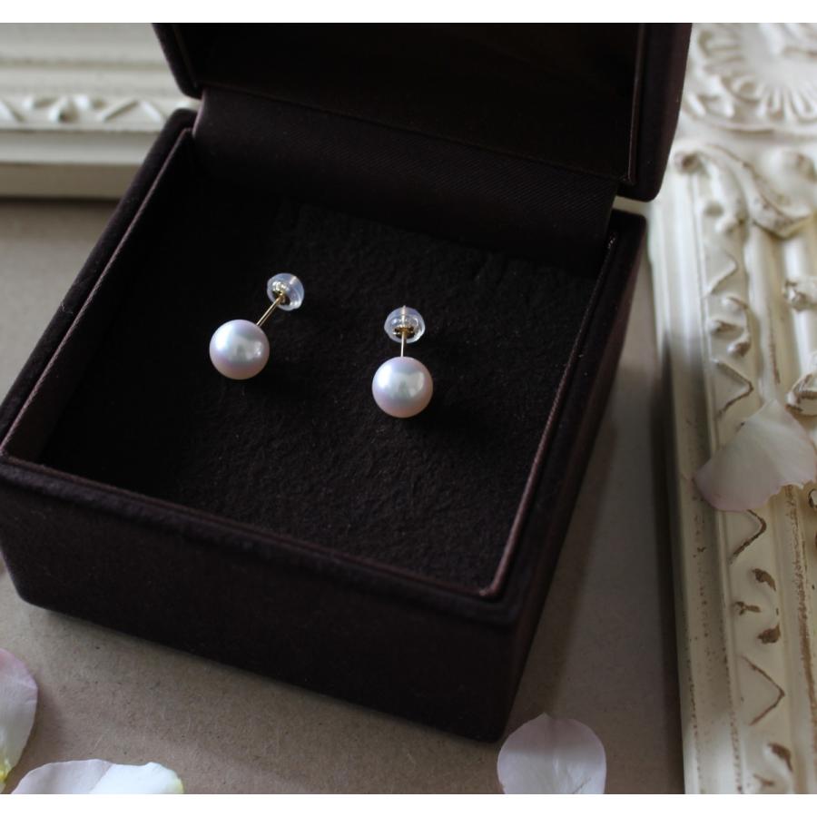越物 無調色 あこや真珠 ピアス 無調色・あこや真珠ぶら下がりタイプイヤリング＜8.2mm＞ネジ式