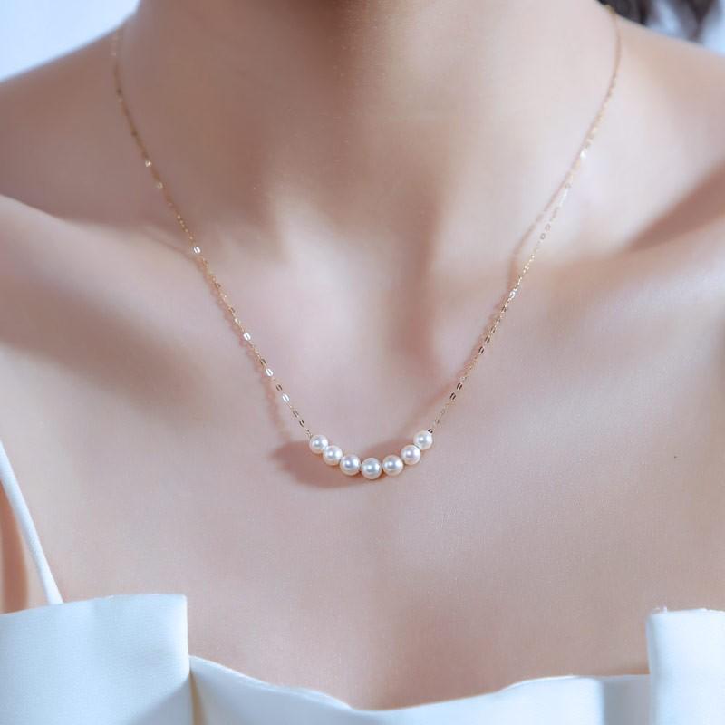 真珠  真珠　ネックレス アコヤ真珠　 K18 ベビーパール 数粒　スルーネックレス　pearl necklace ジュエリー　アクセサリー｜pearlyuumi｜09