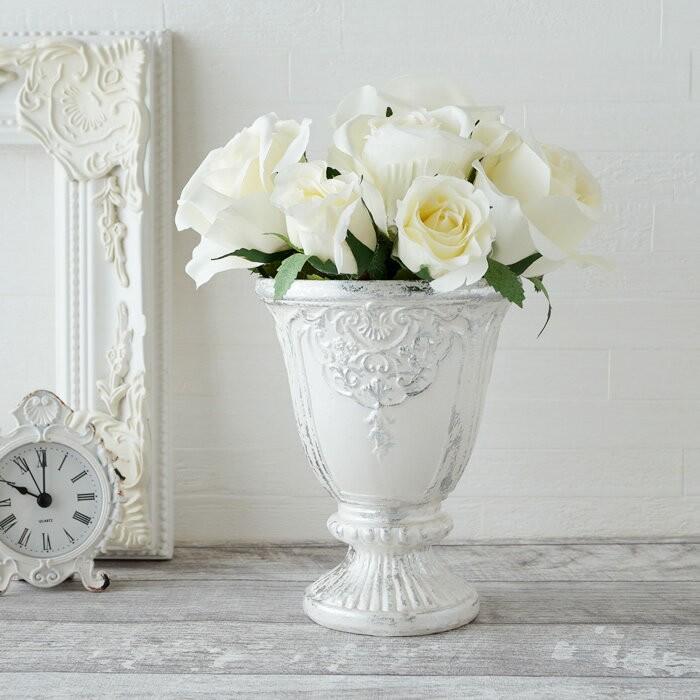 北欧雑貨 薔薇雑貨 フラワーベース 花瓶 花器 ホワイト エレガント インテリア 薔薇雑貨pease 通販 Yahoo ショッピング