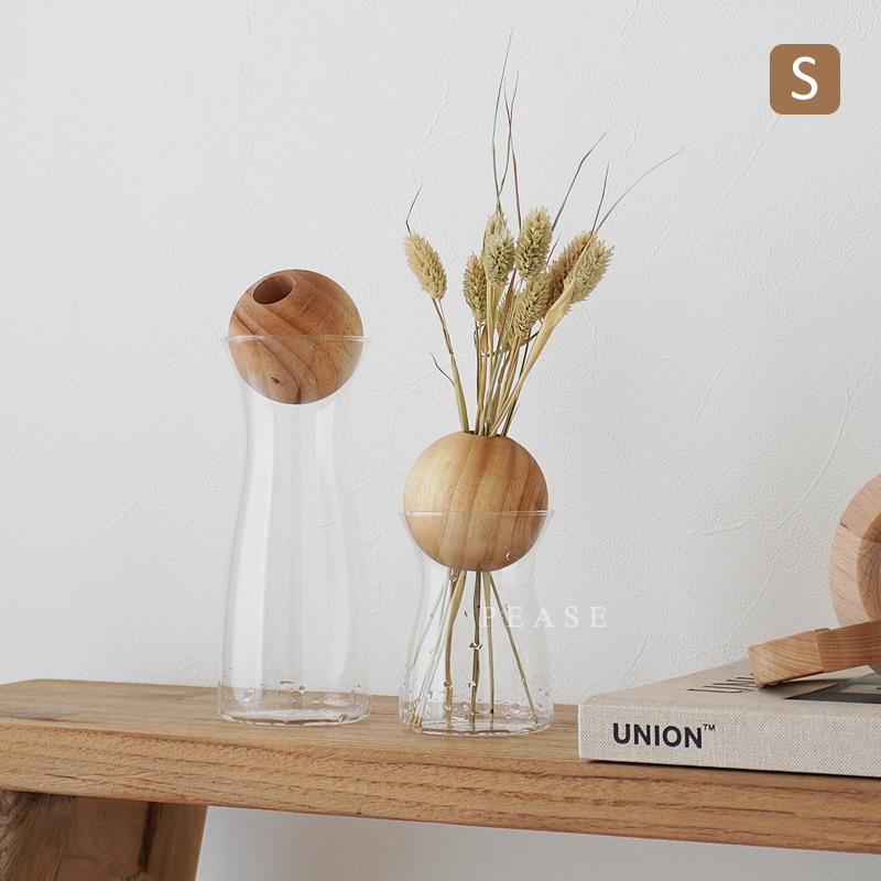 ウッド ガラス フラワーベース Sサイズ 一輪挿し 花瓶 ナチュラル 木製 おしゃれ かわいい 北欧 韓国インテリア Pease 通販 Yahoo ショッピング