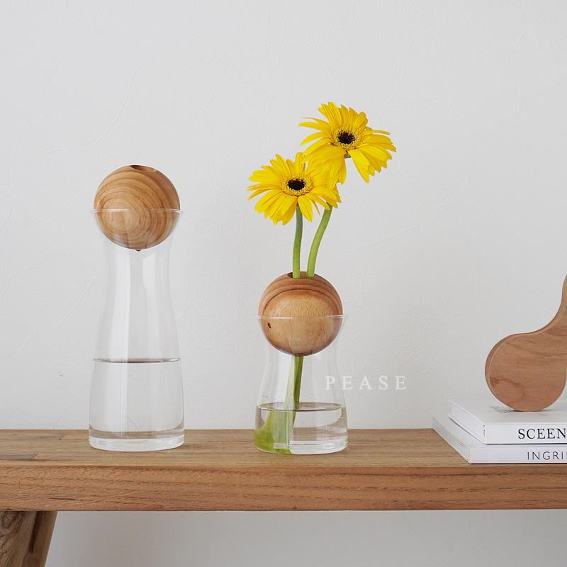 フラワーベース 北欧 Sサイズ 一輪挿し 花瓶 ナチュラル 木製 おしゃれ