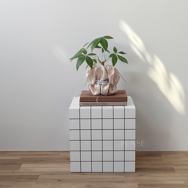 グラフチェック サイドテーブル ディスプレイ台 おしゃれ コーヒー