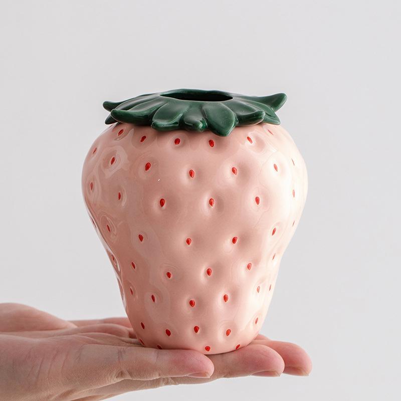フラワーベース 花瓶 苺 イチゴ かわいい おしゃれ 花びん 花器 フラワーベース 花瓶 苺 イチゴ かわいい おしゃれ 花びん 花器