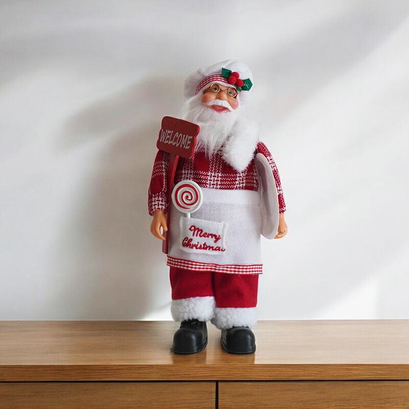 かわいいサンタクロースのウェルカム人形 クリスマスツリーのそばや