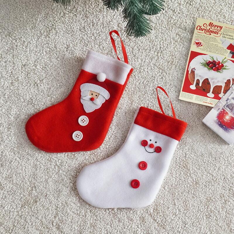 クリスマス ミニソックス 2枚セット サンタクロース スノーマン