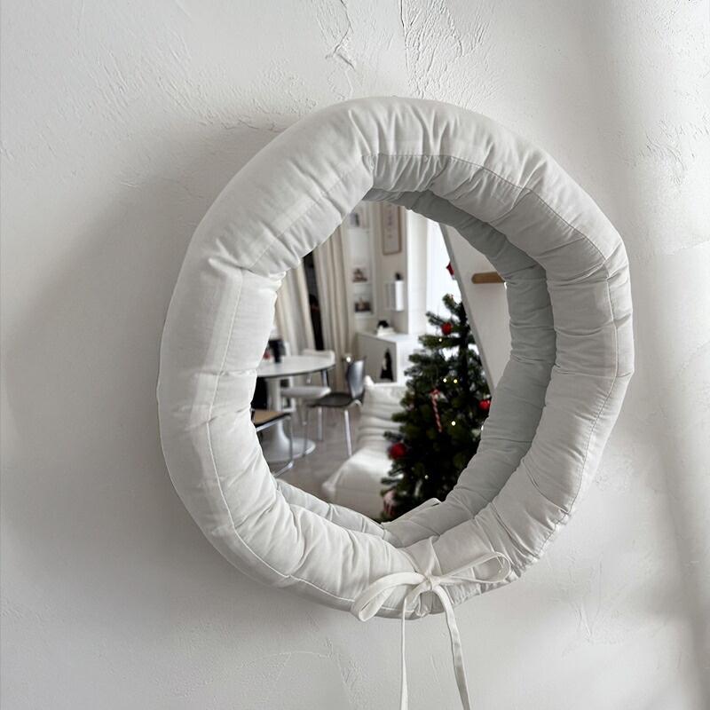 ファブリック クッションミラー 壁掛け 鏡 アクリルミラー おしゃれ