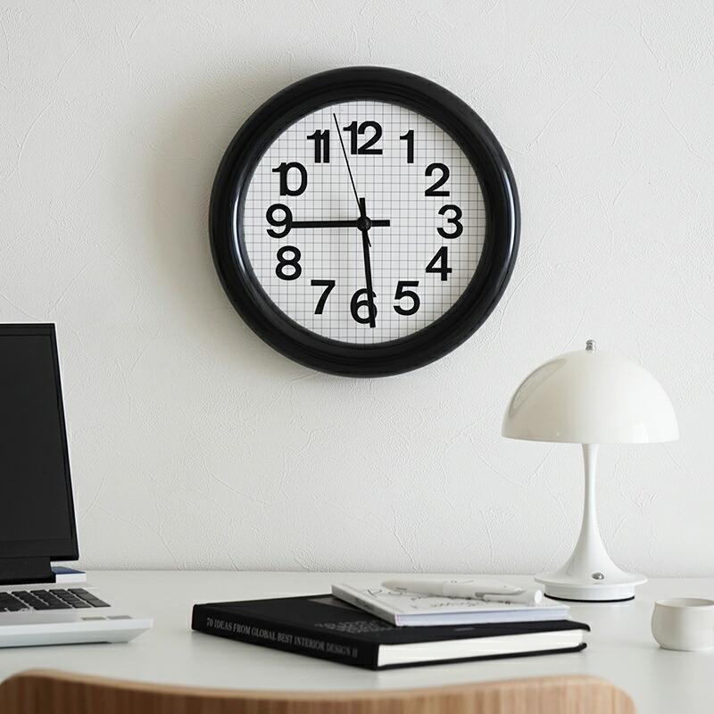 壁掛け時計 静音 おしゃれ グリッド 文字盤 韓国インテリア 見やすい