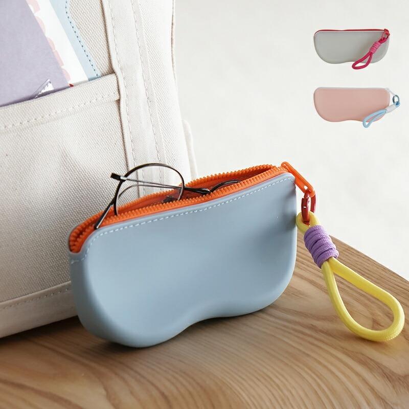 メガネケース シリコン カラビナ付き おしゃれ 軽量 コンパクト メガネ