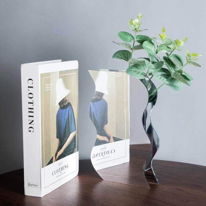 フラワーベース 花瓶 ウェーブミラー型 おしゃれ かわいい シンプル