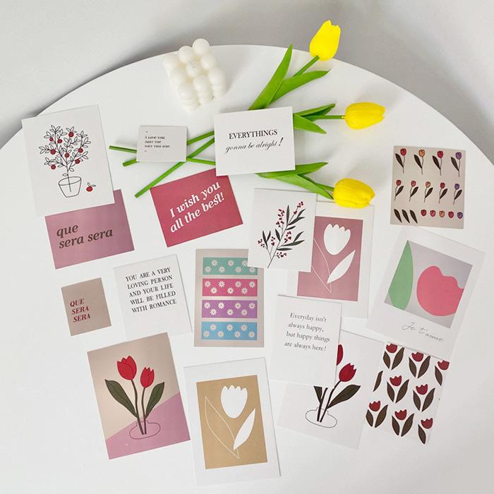 ポストカード 17枚セット チューリップ シール スタンド付き おしゃれ かわいい 花 海外インテリア 韓国インテリア 雑貨 Pease 152 Pease 通販 Yahoo ショッピング