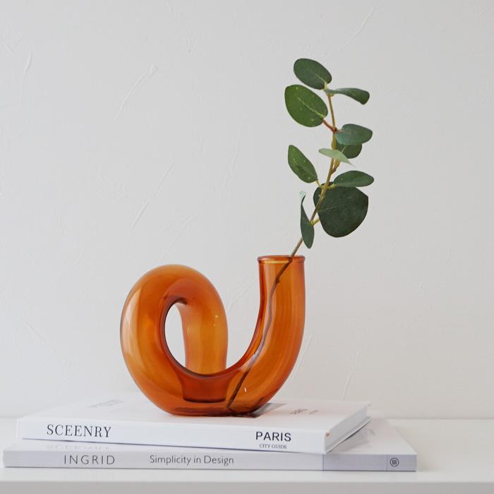 ガラスフラワーベース◇インテリア雑貨◇置物◇オブジェ◇I−2507FB20