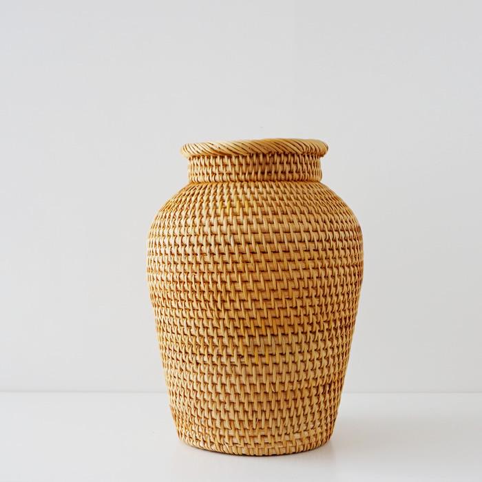 フラワーベース 花瓶 ラタン 造花 ドライフラワー専用 籐 おしゃれ