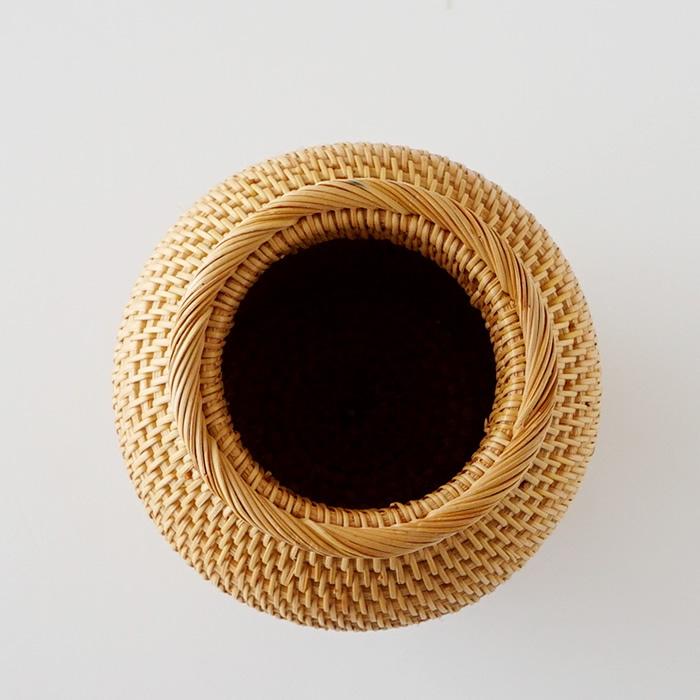 フラワーベース 花瓶 ラタン 造花 ドライフラワー専用 籐 おしゃれ