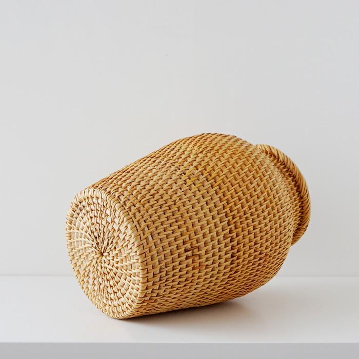 フラワーベース 花瓶 ラタン 造花 ドライフラワー専用 籐 おしゃれ