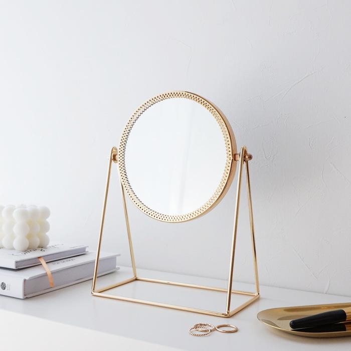卓上ミラー 鏡 ゴールド シンプル おしゃれ スタンドミラー メイクミラー モダン 北欧インテリア 韓国インテリア 雑貨 新生活  :pease-229:Pease - 通販 - Yahoo!ショッピング