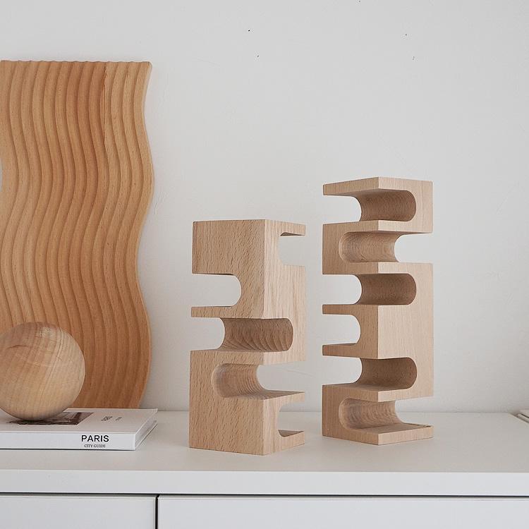 木製　オブジェ　インテリア　モダンアート　木の置物　ウッドオブジェ ウッドオブジェ 置物 木製 幾何学 おしゃれ ナチュラル 北欧