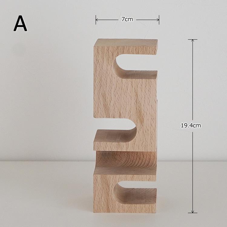 ウッドオブジェ 置物 木製 幾何学 おしゃれ ナチュラル 北欧 韓国