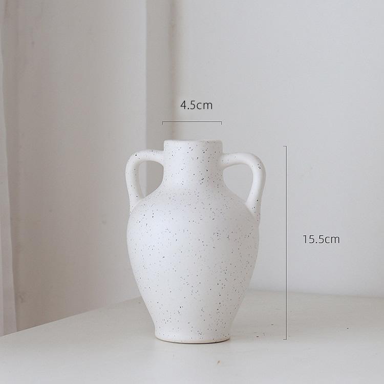 フラワーベース 花瓶 Sサイズ 白 黒 点柄セラミック 陶磁器 おしゃれ