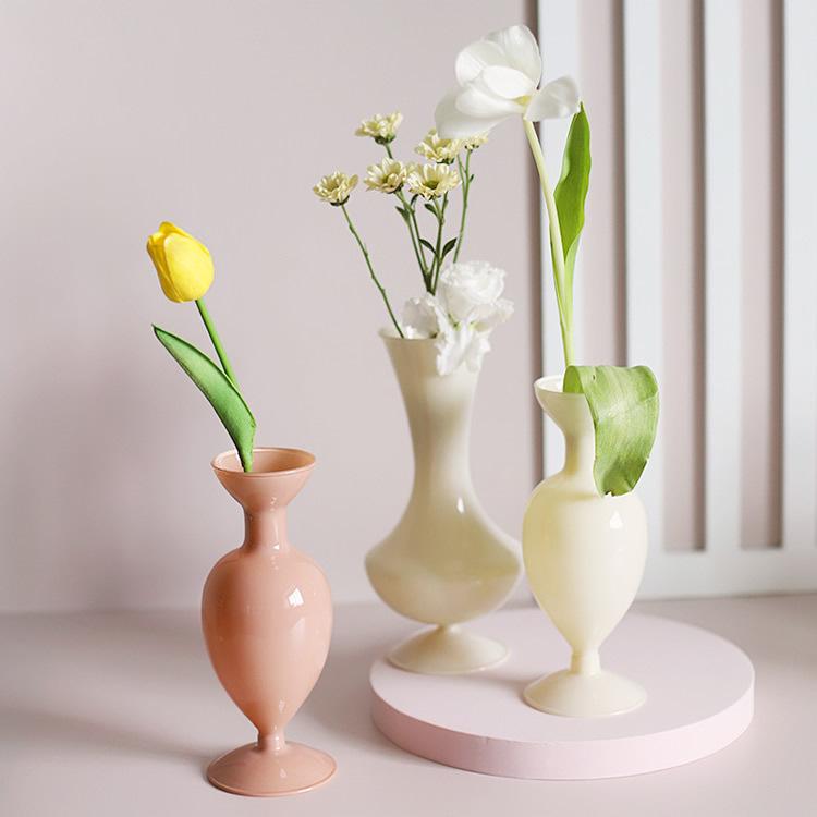 品質保証 フラワーベース 花瓶 ガラス ベース レトロ おしゃれ かわいい 韓国 インテリア 韓国雑貨