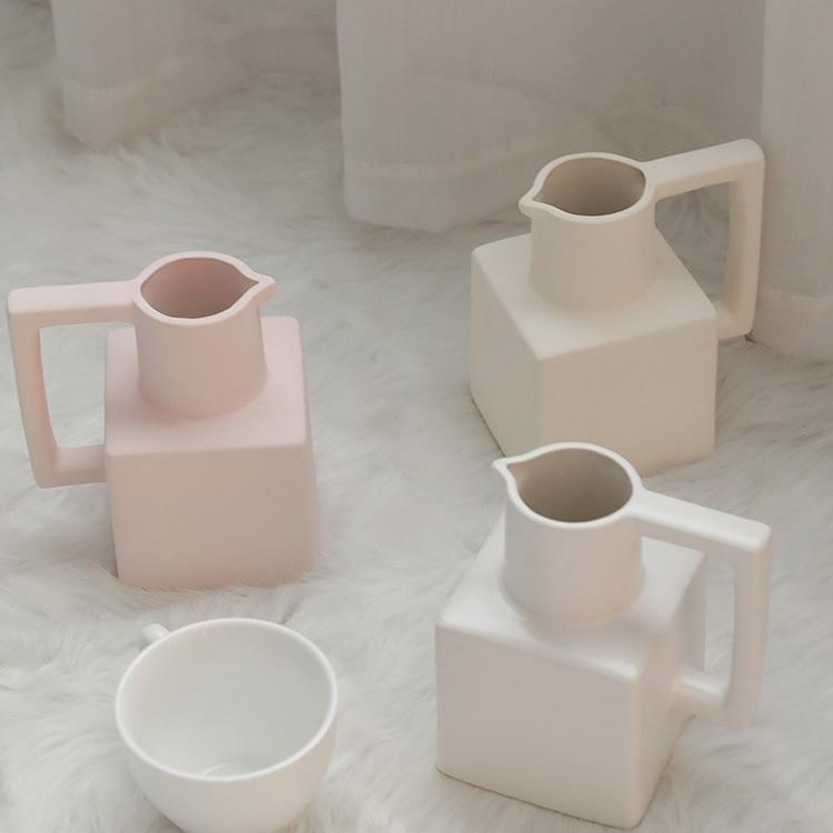 フラワーベース花瓶ホワイトアイボリーピンク造花・ドライフラワー専用セラミックおしゃれかわいいオブジェ韓国インテリア韓国雑貨|pease|08