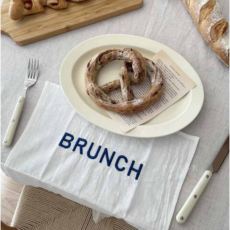 Brunchmerci キッチンクロス 刺繍 ランチョンマット テーブルマット おしゃれ かわいい おうち カフェ韓国 インテリア 韓国雑貨 Pease 390 Pease 通販 Yahoo ショッピング