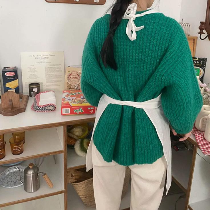 エプロン Howareyou 刺繍 ショート ロング薄手 白色 おしゃれ かわいい