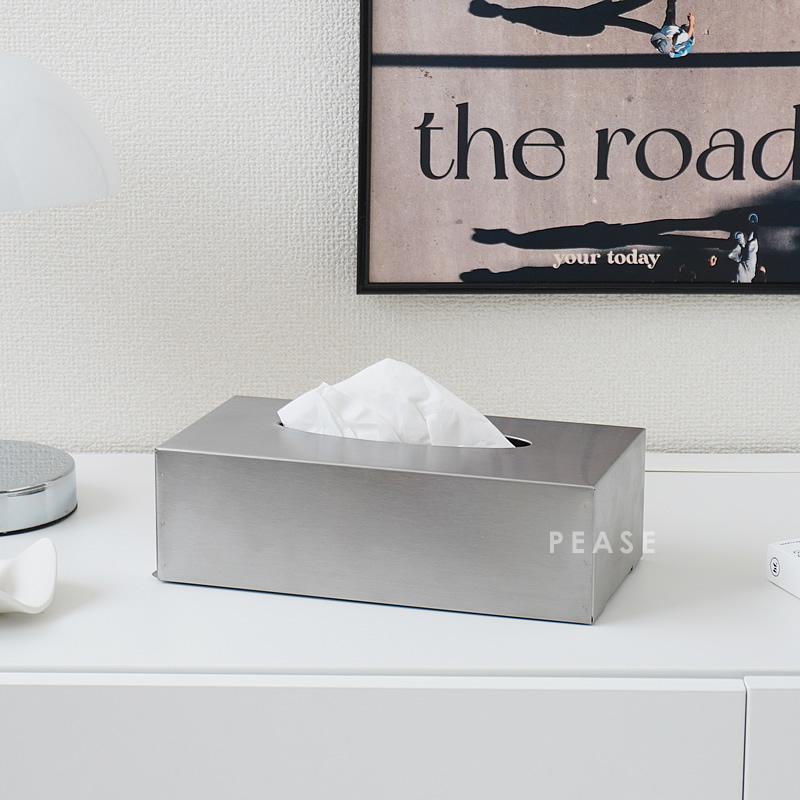 ステンレス ティッシュボックス ティッシュケース シルバー 無機質