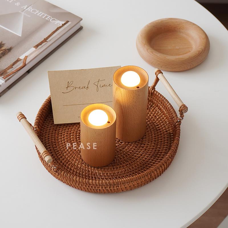 ウッドキャンドルライト LED 木製 北欧 ナチュラル USBタイプ 照明