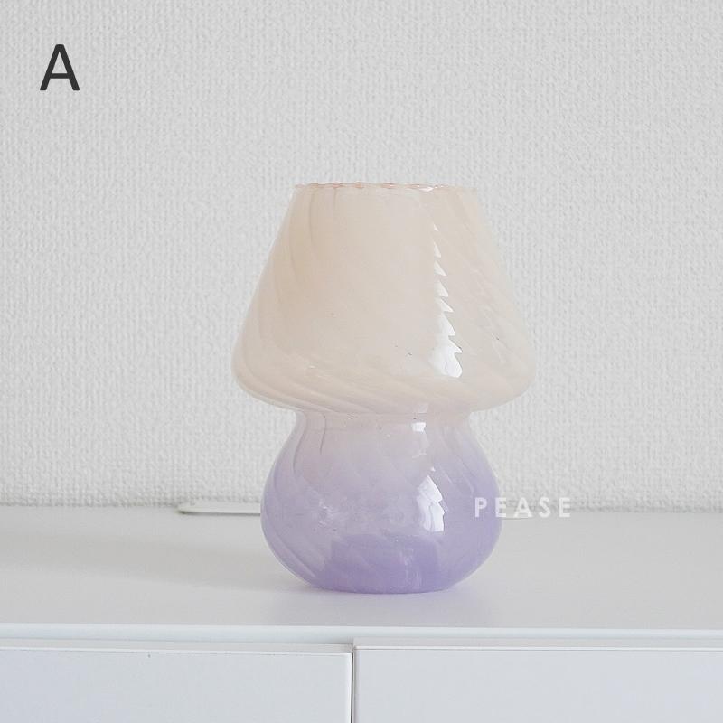 マッシュルーム型 フラワーベース 花瓶 ガラス おしゃれ かわいい 花器
