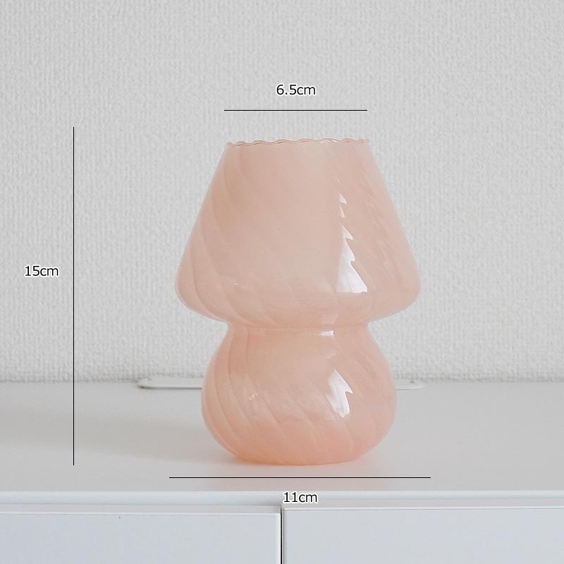マッシュルーム型 フラワーベース 花瓶 ガラス おしゃれ かわいい 花器