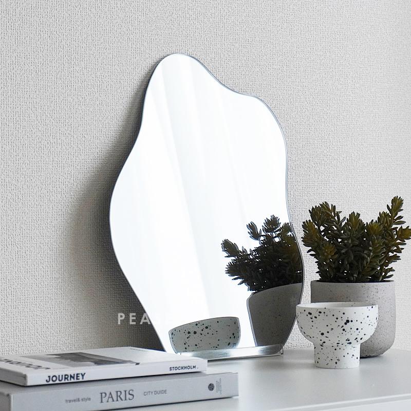 ウェーブミラー ガラスミラー 卓上 鏡 韓国 30×40cm おしゃれ かわいい