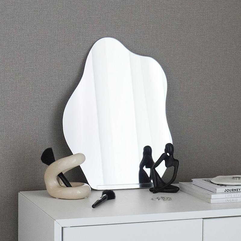 ウェーブミラー ガラスミラー 卓上 鏡 韓国 30×40cm おしゃれ かわいい