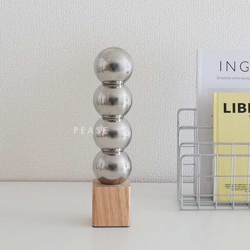 オブジェ ウッド×メタル 木製 金属 シルバー おしゃれ 北欧 モダン