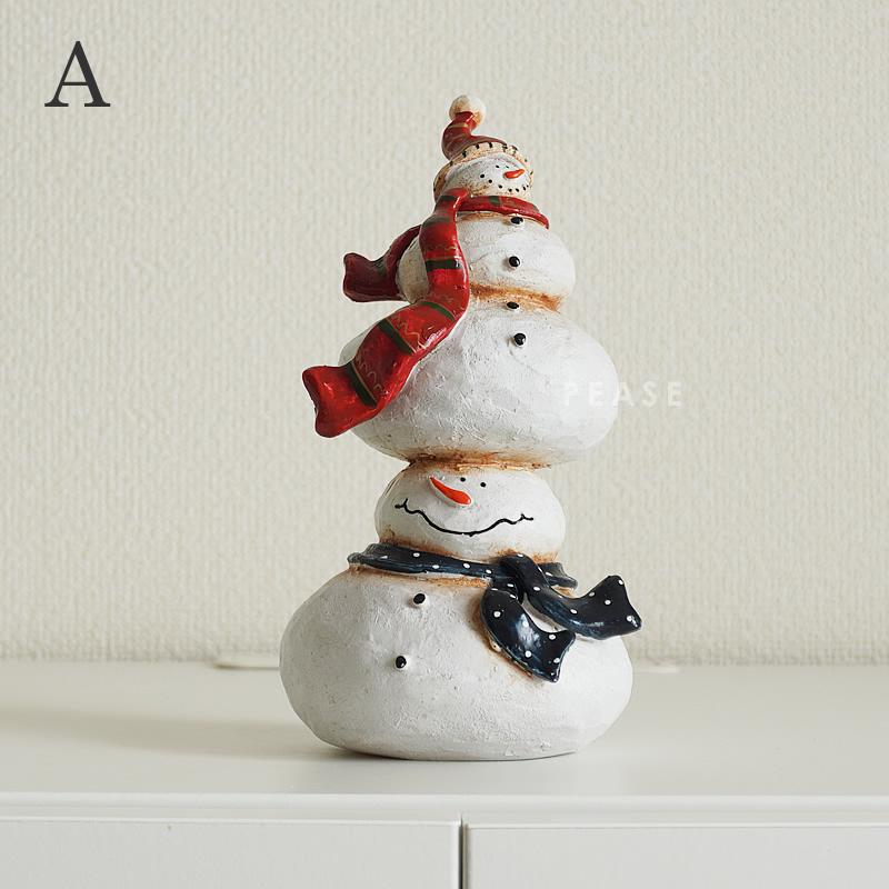 クリスマス スノーマン 雪だるま オブジェ 飾り デコレーション 置物 かわいい クリスマス雑貨｜pease｜02