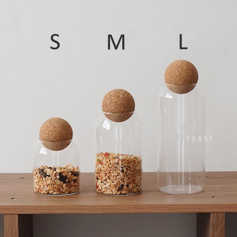 ガラス 保存容器 コルク 蓋 栓 おしゃれ かわいい ガラスキャニスター