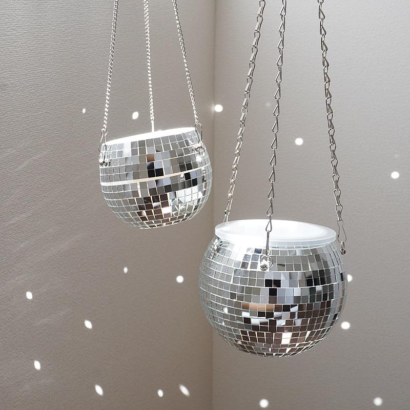 ミラーボール フラワーポット Mサイズ 植木鉢 鉢カバー 観葉植物