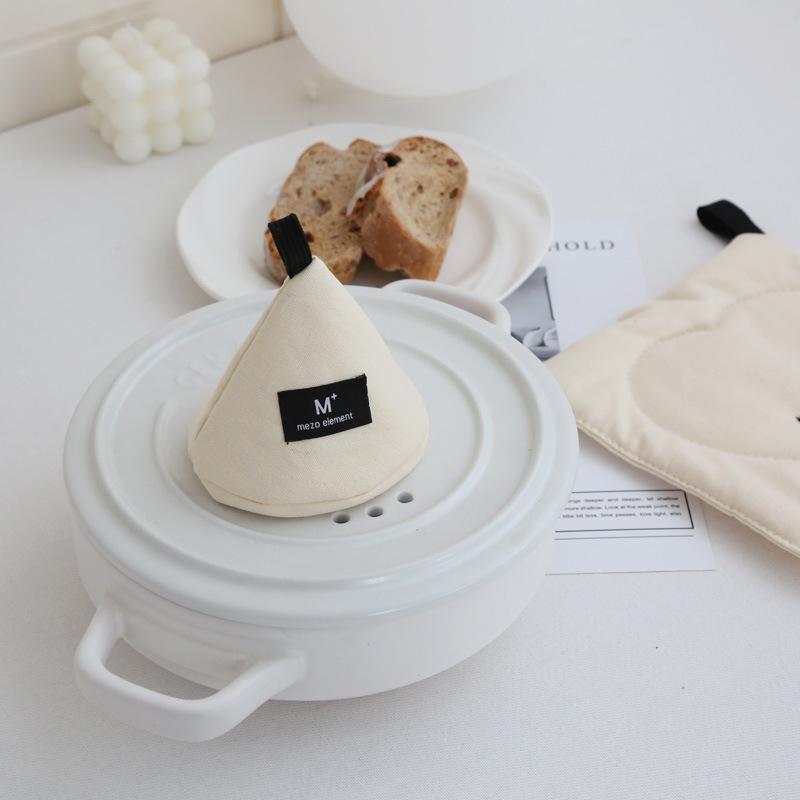 鍋つかみ 三角 ミトン 2個セット おしゃれ 北欧 綿 コットン