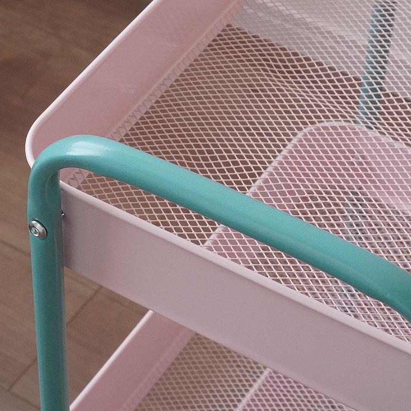 バイカラー キャスター付き ワゴン トロリー キッチンワゴン 3段