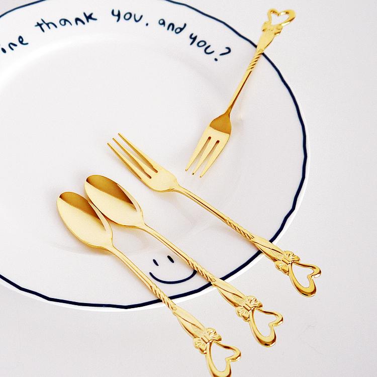 カトラリー各2本セット ロゼットリボン コーヒースプーン ヒメフォーク