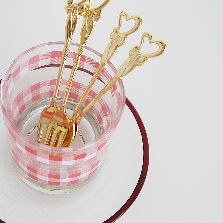 カトラリー各2本セット ロゼットリボン コーヒースプーン ヒメフォーク