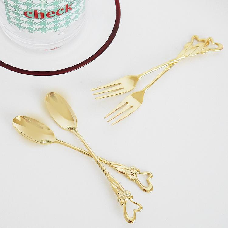 カトラリー各2本セット ロゼットリボン コーヒースプーン ヒメフォーク